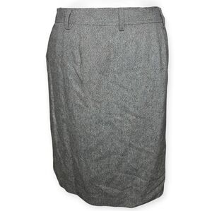 J.Crew Gray Wool Tweed Pencil Skirt Size 14 Career Office Classic